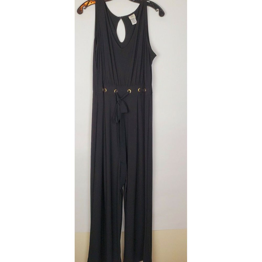 Wrapper Women's Black One-Piece Jumpsuit Size M Adjustable Tie Waist